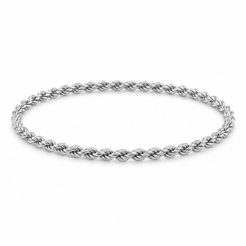Men's Spiral Rope Bracelet in 925 Sterling Silver – front view