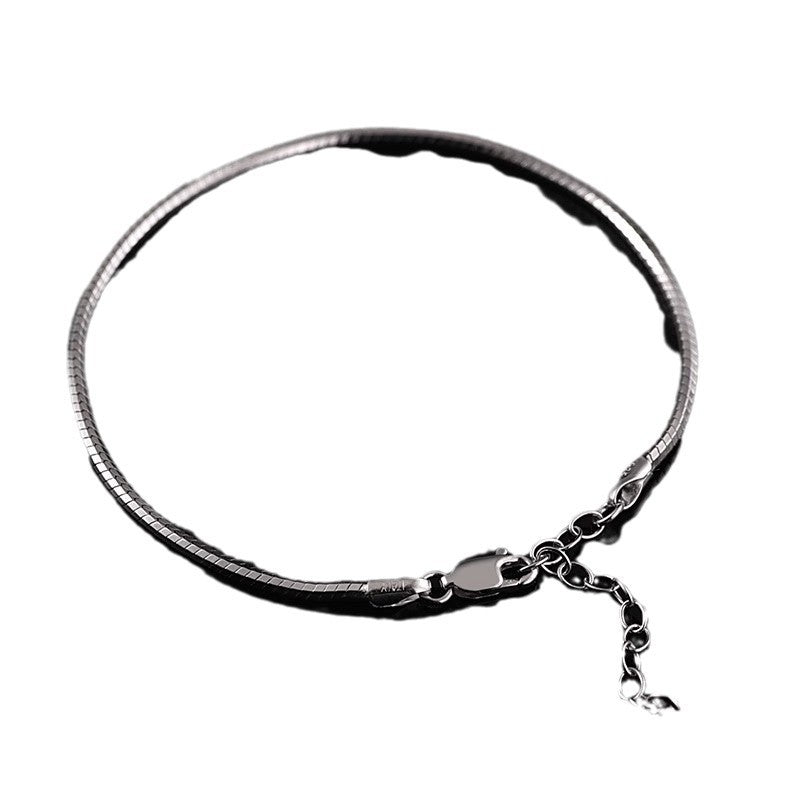 Men's Snake Ribbon Bracelet in 925 Sterling Silver – front view