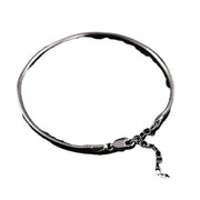 Men's Snake Ribbon Bracelet in 925 Sterling Silver – front view