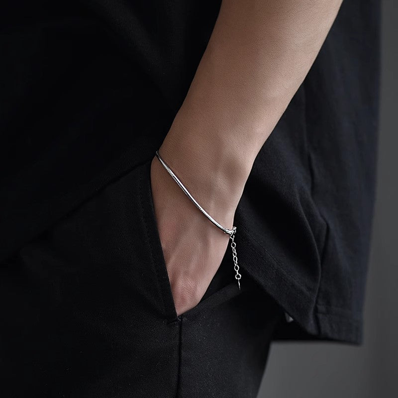 Men's Snake Ribbon Bracelet in 925 Sterling Silver – original detail