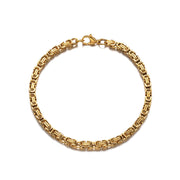 Men's Golden Box Weave Bracelet in gold-tone stainless steel – front view