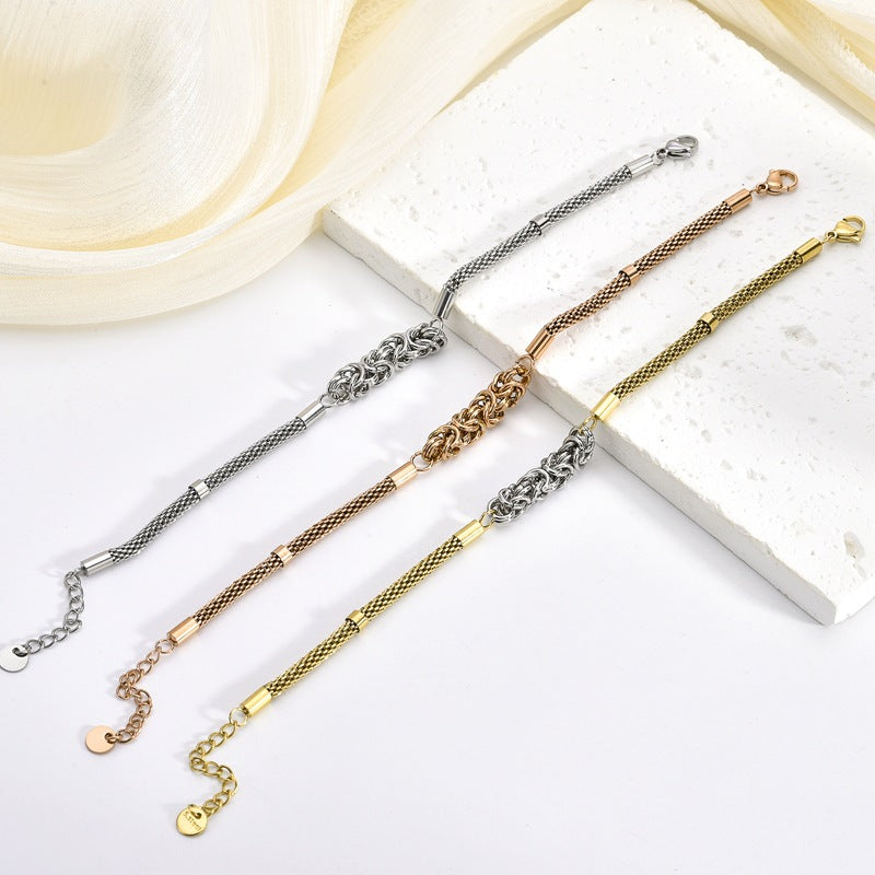 Men's Woven Scroll Bracelet in Gold-Tone Plated Steel – original detail
