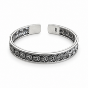 Men's Interlace Scale Cuff in Sterling Silver – front view
