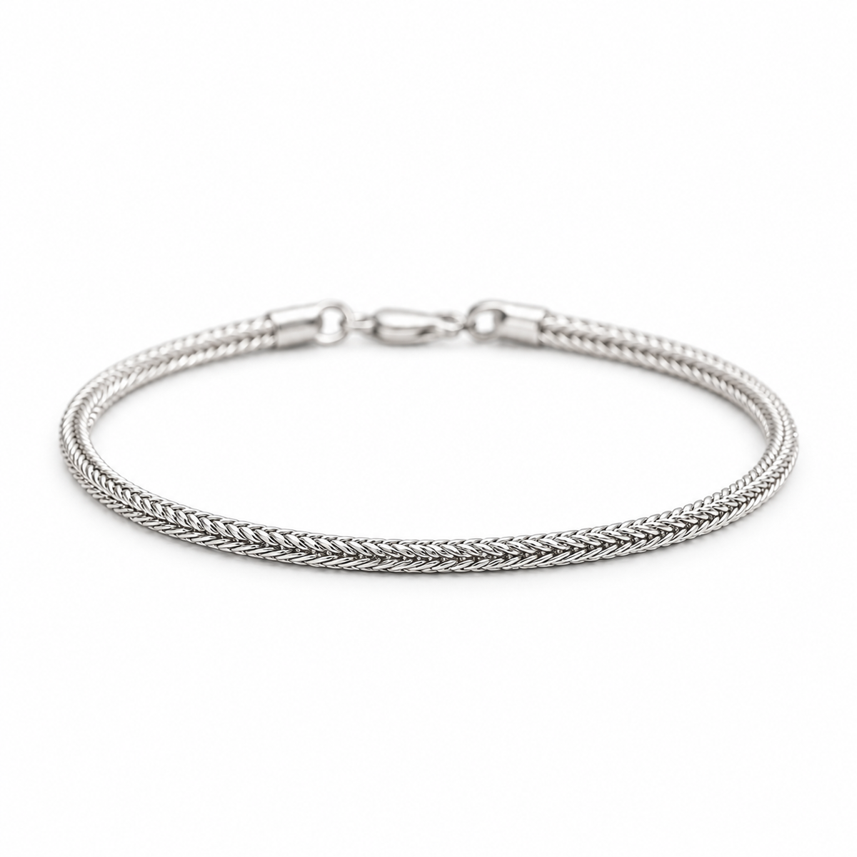 Men's Fine Foxtail Bracelet in 925 Sterling Silver – front view