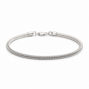 Men's Fine Foxtail Bracelet in 925 Sterling Silver – front view