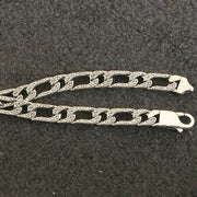Men's Scroll Cutout Sterling Silver Chain Bracelet in 925 Sterling Silver – original scroll engraving and clasp detail