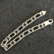 Men's Scroll Cutout Sterling Silver Chain Bracelet in 925 Sterling Silver – original open clasp and elongated links