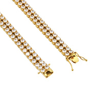 Men's Double Brilliance Tennis Bracelet in Gold-Tone – original open box clasp and underside detail