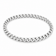 Men's Flat Curb Bracelet in 925 Sterling Silver – front view