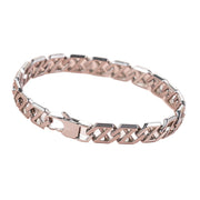 Men's Diagonal Open Link Bracelet in Silver-Tone Steel – original silver-tone front view