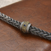 Men's Blue Barrel Twist Bracelet in Sterling Silver – original product detail
