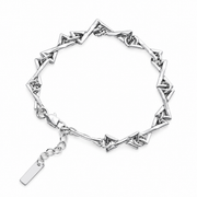 Men's Angular Spine Bracelet in 925 Sterling Silver – front view