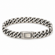 Men's Textured Band Bracelet in 925 Sterling Silver – front view