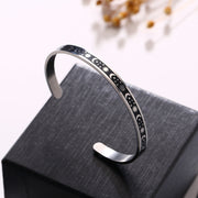 Men's Celestial Line Cuff in stainless steel – original angle showing the open back
