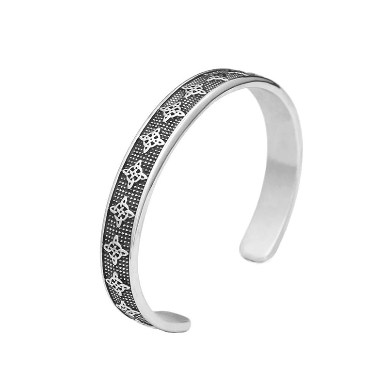Men's Celtic Star Cuff in silver-tone Steel – front view