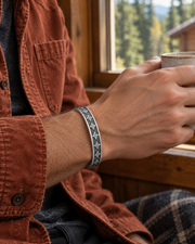 Men's Celtic Star Cuff in silver-tone Steel – contextual scene, on wrist