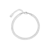 Men's Fine Mesh Ribbon Bracelet in 925 Sterling Silver – front view