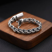Men's Curved Bridge Chain Bracelet in Sterling Silver – original angled chain view