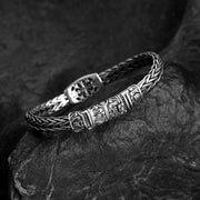 Men's Blue Scroll Braid Bracelet in Sterling Silver – original clasp and reverse detail
