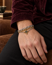 Molten Cross Layer Bracelet — styling look one
