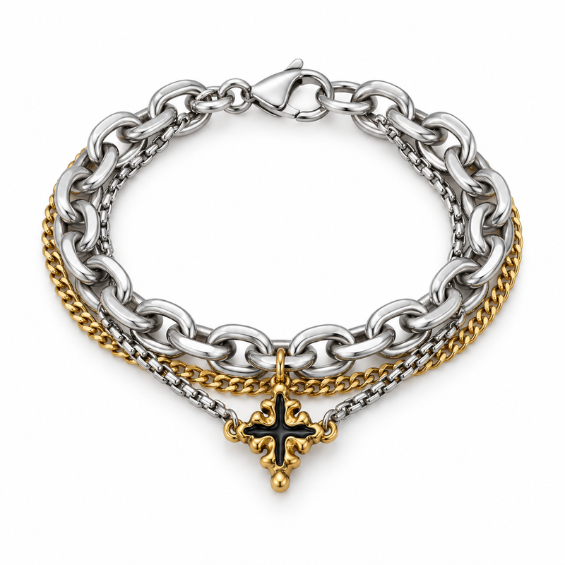 Molten Cross Layer Bracelet — product view