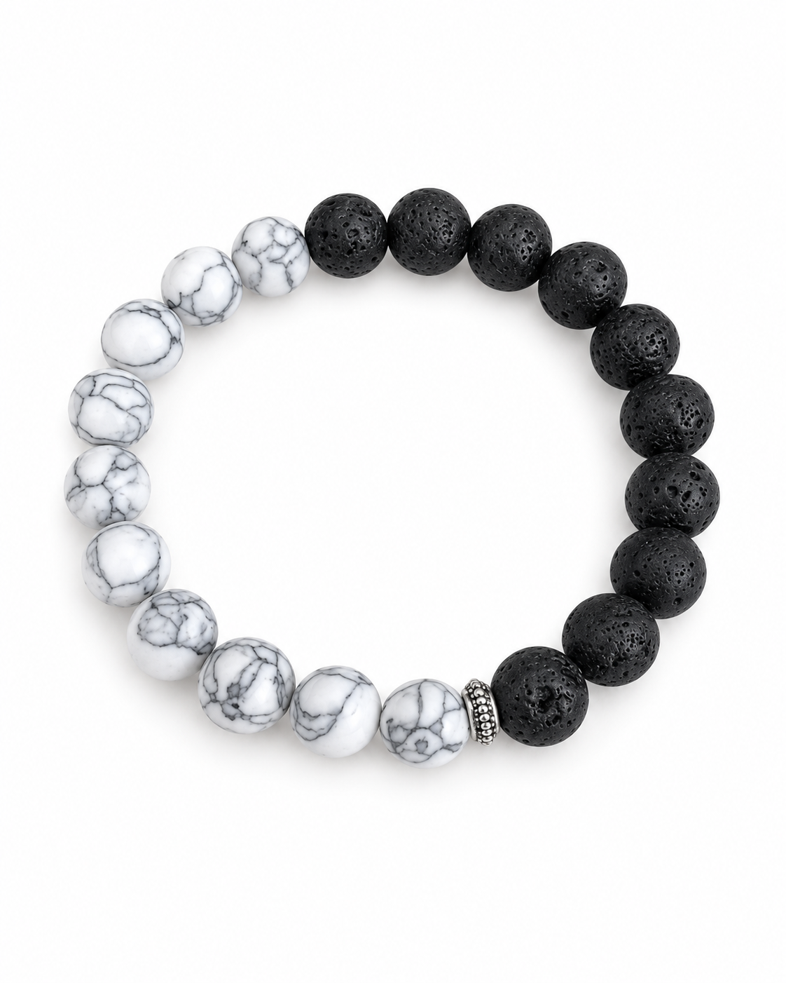 Monochrome Stone Bead Bracelet — product view