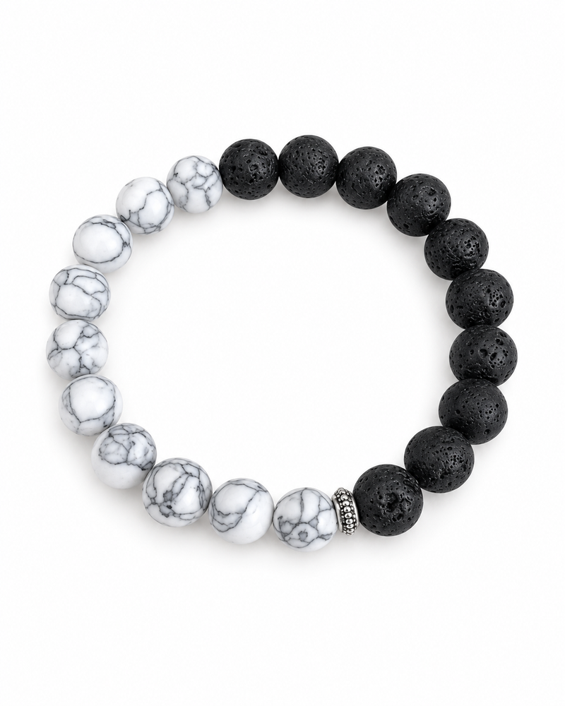 Monochrome Stone Bead Bracelet — product view