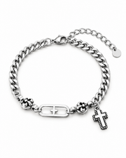 Open Cross Curb Bracelet — product view