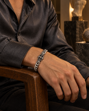 Ornate Cross Curb Bracelet — alternative styling