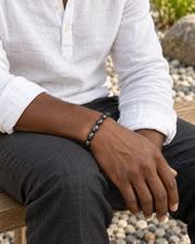 Oval Bead Cord Bracelet — styling look one