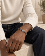 Oval Emblem Layer Bracelet — alternative styling