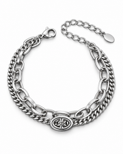 Oval Emblem Layer Bracelet — product view