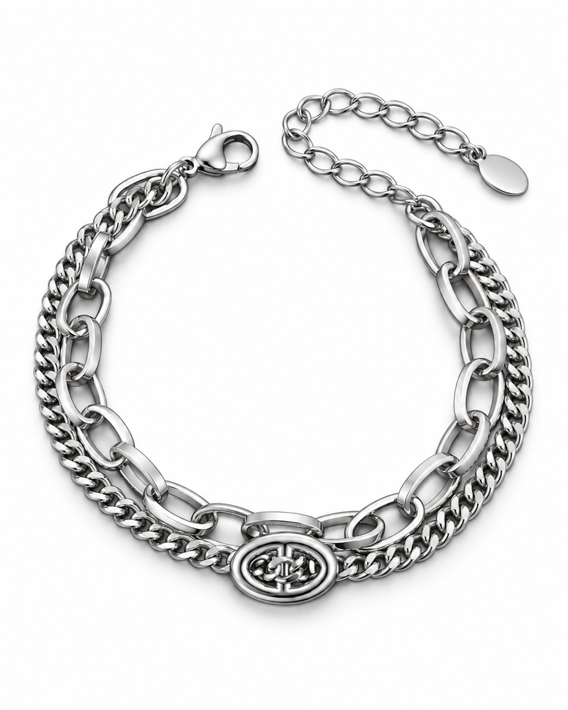 Oval Emblem Layer Bracelet — product view