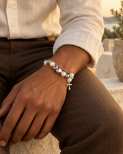 Pearl Cross Layer Bracelet — styling look one