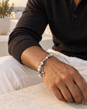 Pearl Cross Layer Bracelet — alternative styling