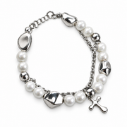 Pearl Cross Layer Bracelet — product view