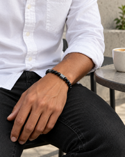 Polished Bead Block Bracelet — styling look one