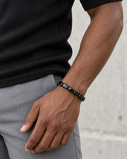 Polished Hematite Bead Bracelet — casual styling