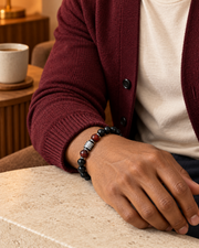 Red Accent Bead Bracelet — styling look one