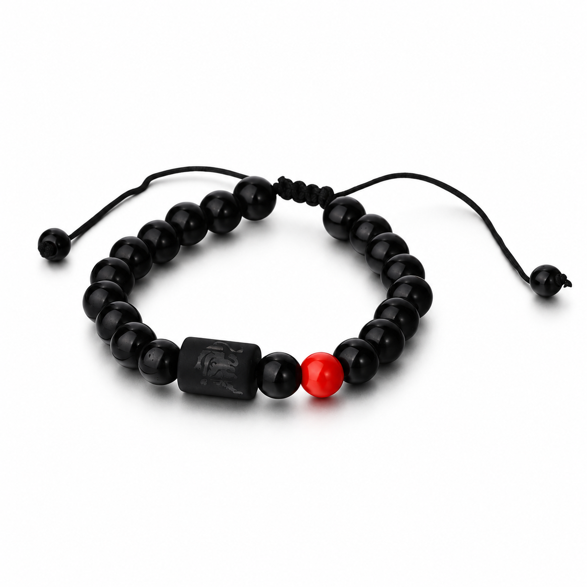 Red Lion Bead Cord Bracelet on white