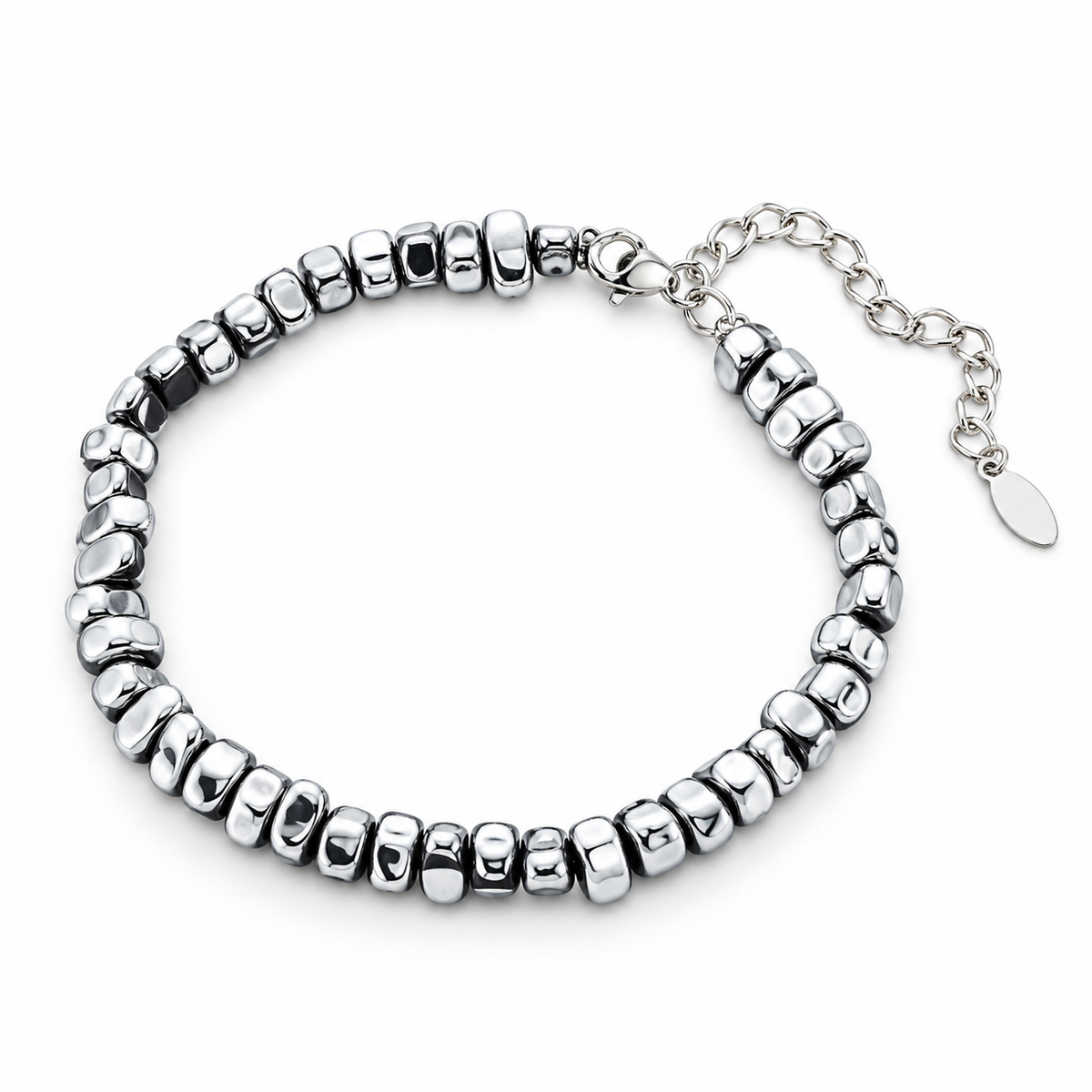 Rubble Silver Bead Bracelet — product view