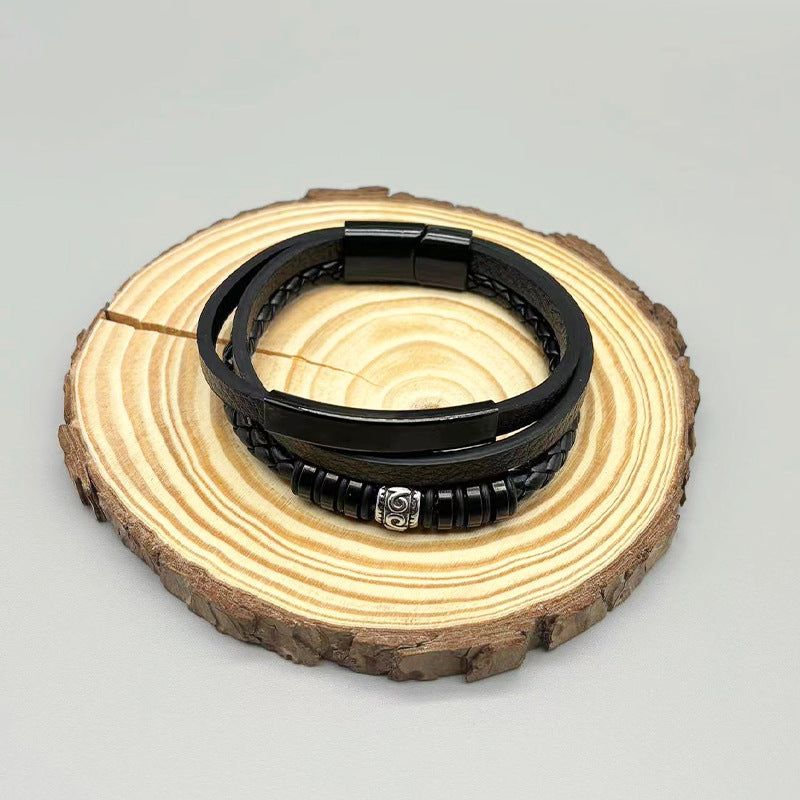Scroll Bead Layered Band Bracelet — product details