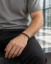 Shadow Weave Metal Bracelet — styling look one