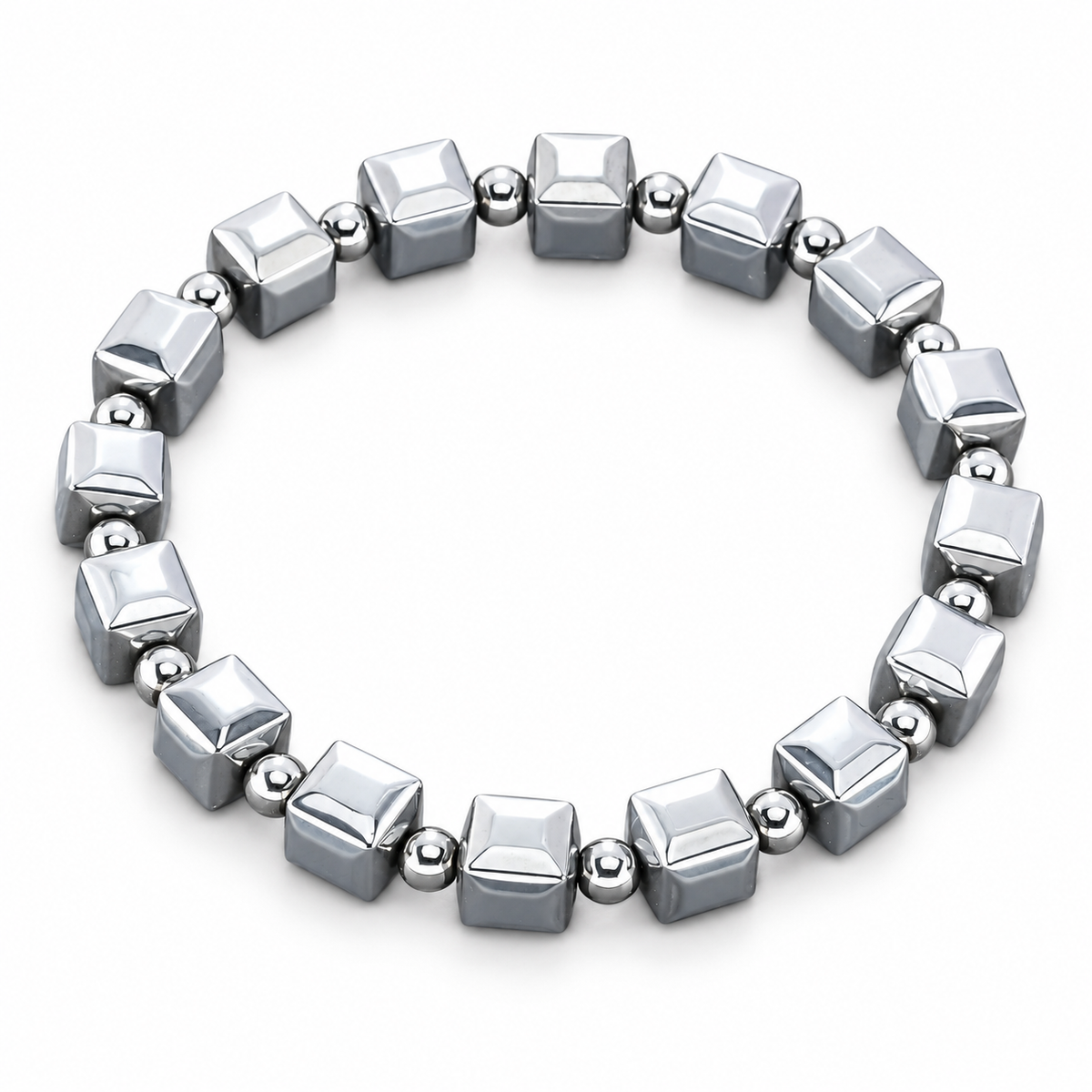 Silver Cube Orbit Bracelet — product view