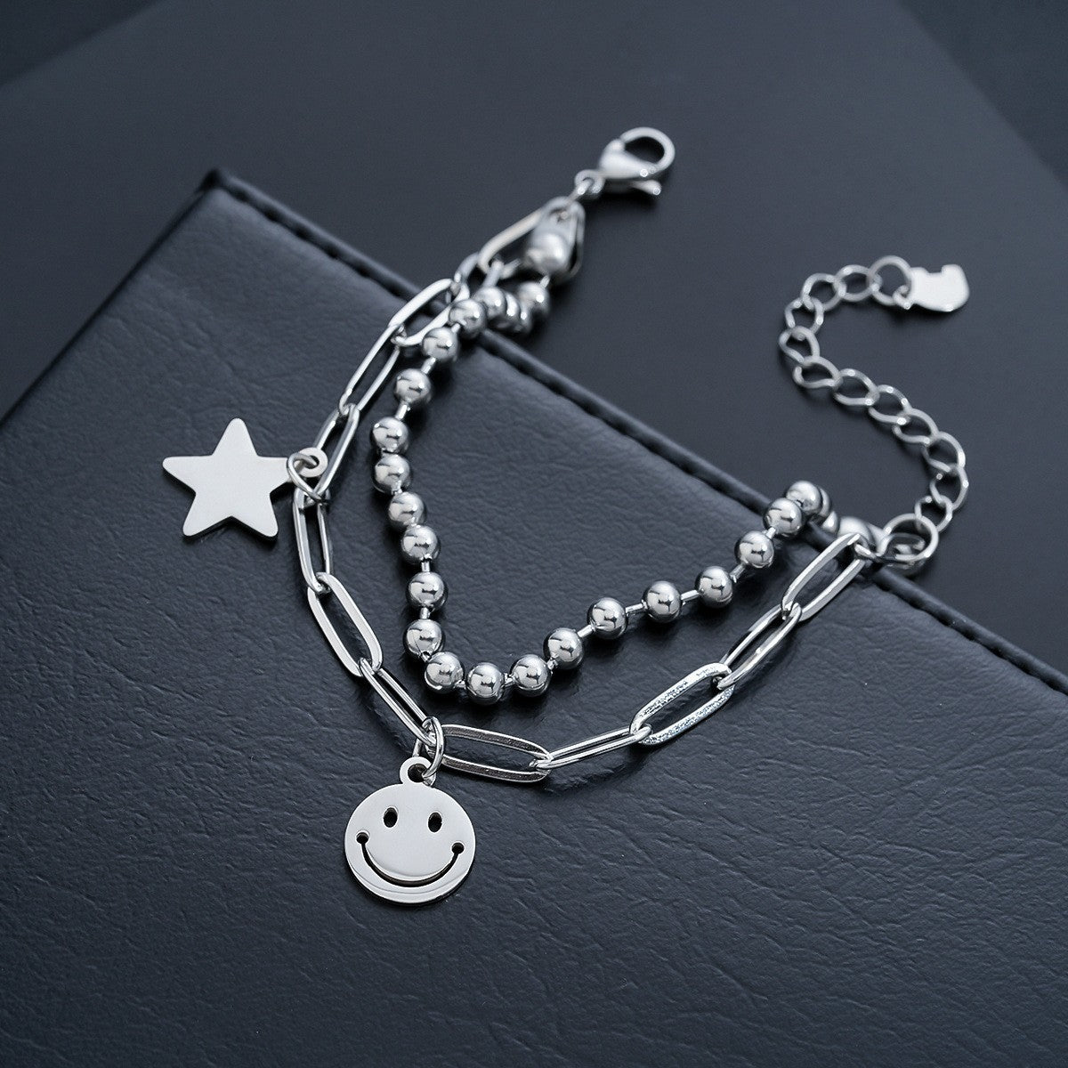 Smile Star Double Chain Bracelet — product details