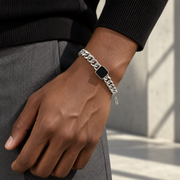 Square Detail Link Bracelet — casual styling