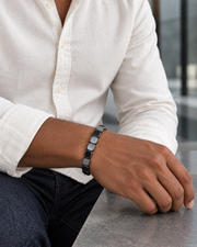 Square Hematite Bead Bracelet — alternative styling