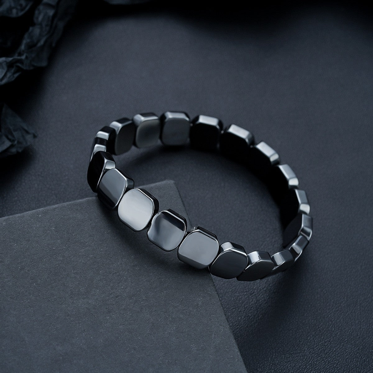 Square Hematite Bead Bracelet
