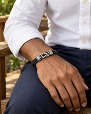 Stitched Infinity Braid Bracelet — styling look one