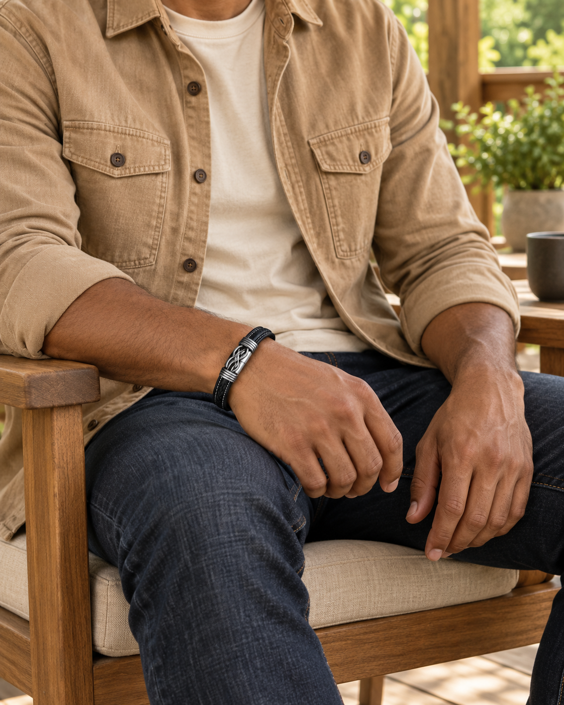 Stitched Infinity Braid Bracelet — contextual scene